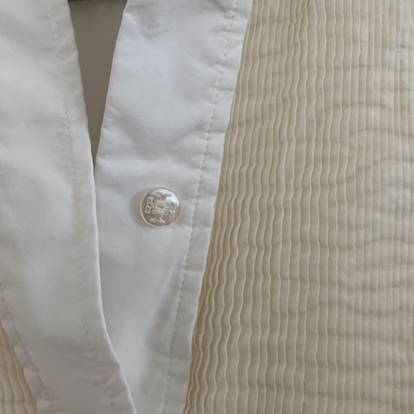 Tory Burch Tuxedo Style oversized White Button Down Size 6 Small - Picture 4 of 5